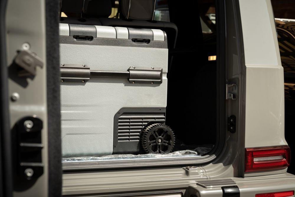 A Cooler Is Sitting In The Back Of A Car — South Coast Refrigeration & Air Conditioning In Bomaderry, NSW