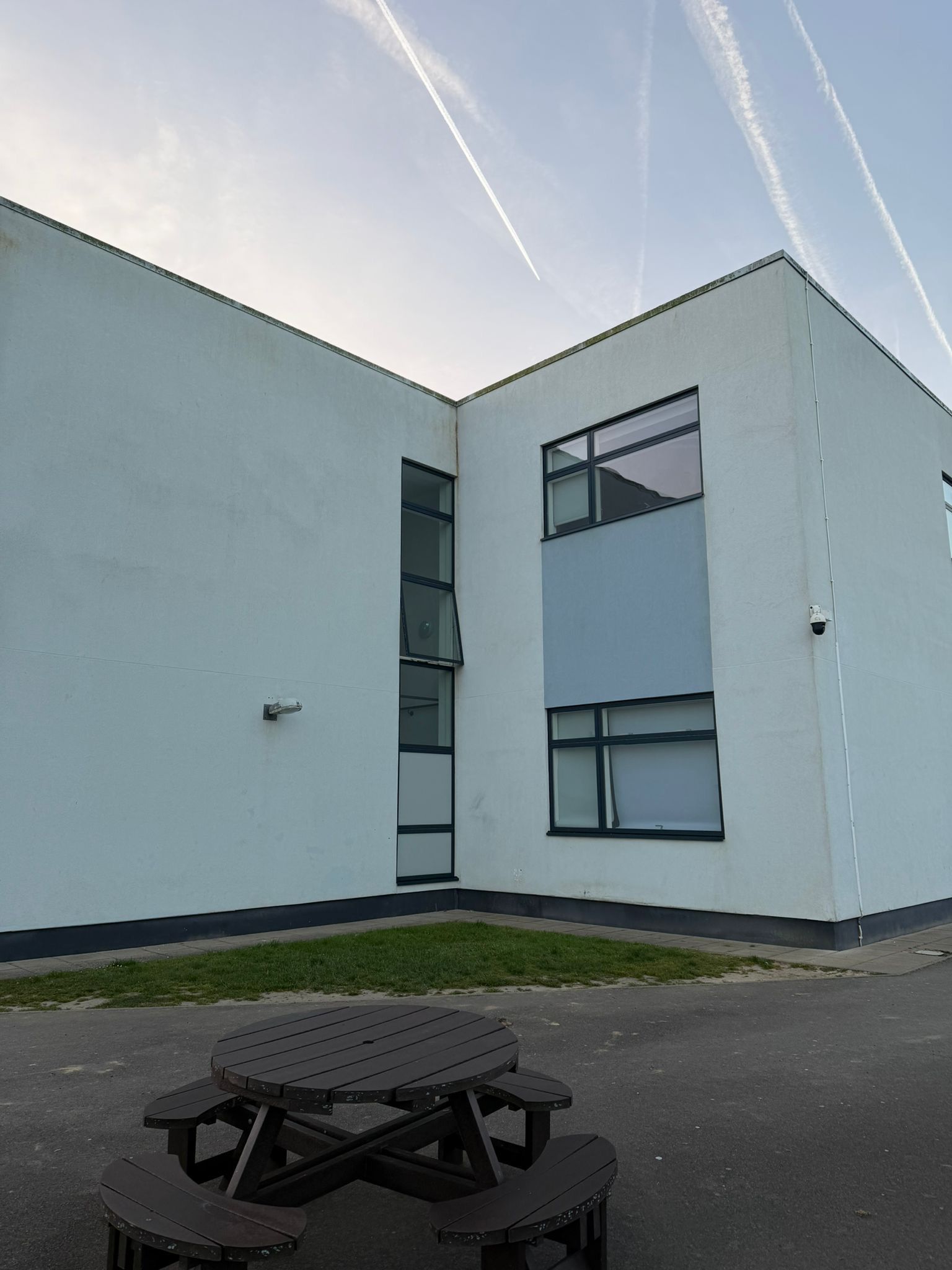 Commercial render facade after professional soft wash render cleaning by Astound