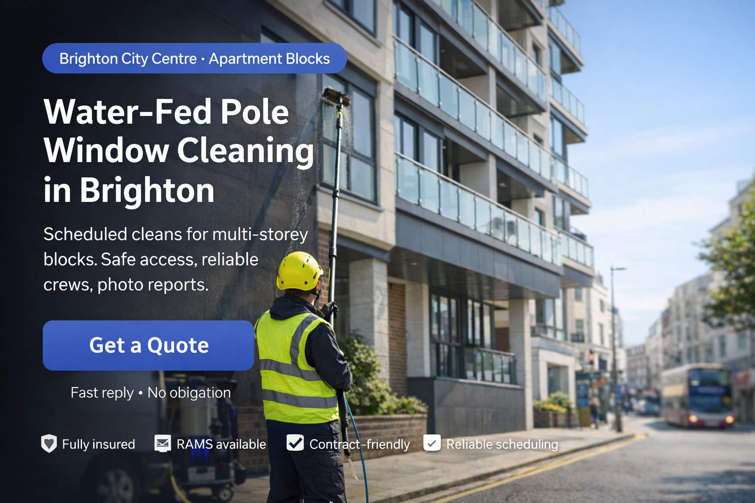 Apartment block window cleaning in Brighton