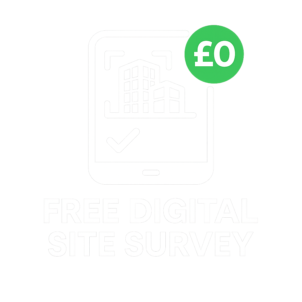 Free digital site survey icon with £0 pound