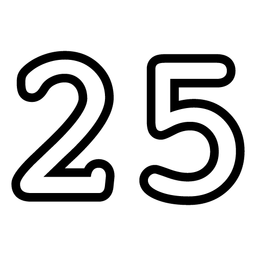 Black outlined number 