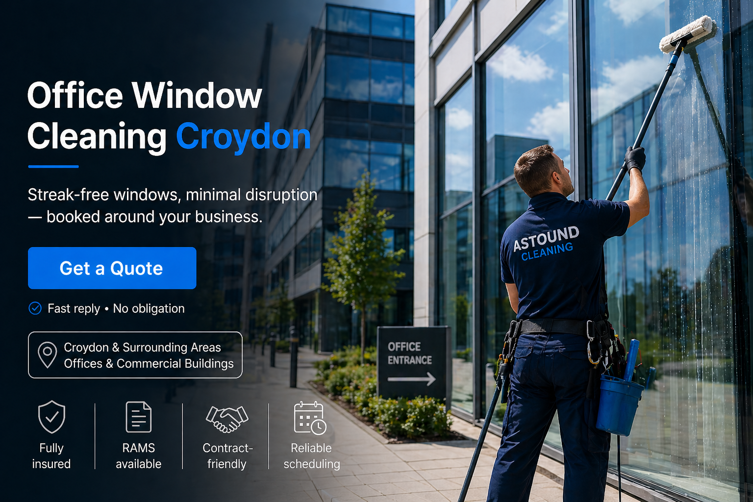 Office window cleaning in East Croydon