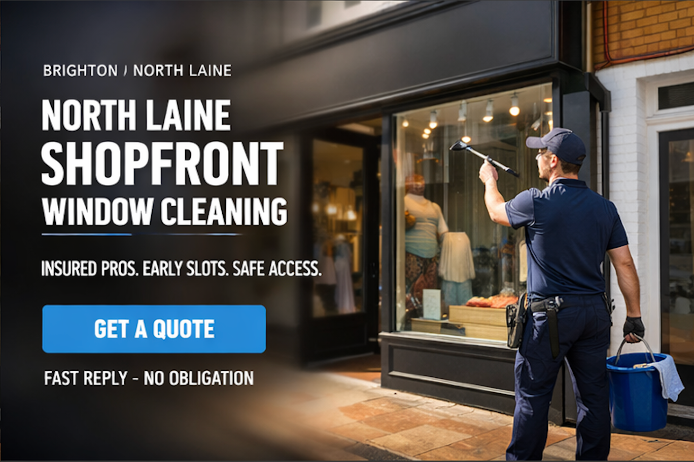Shopfront window cleaning in Brighton