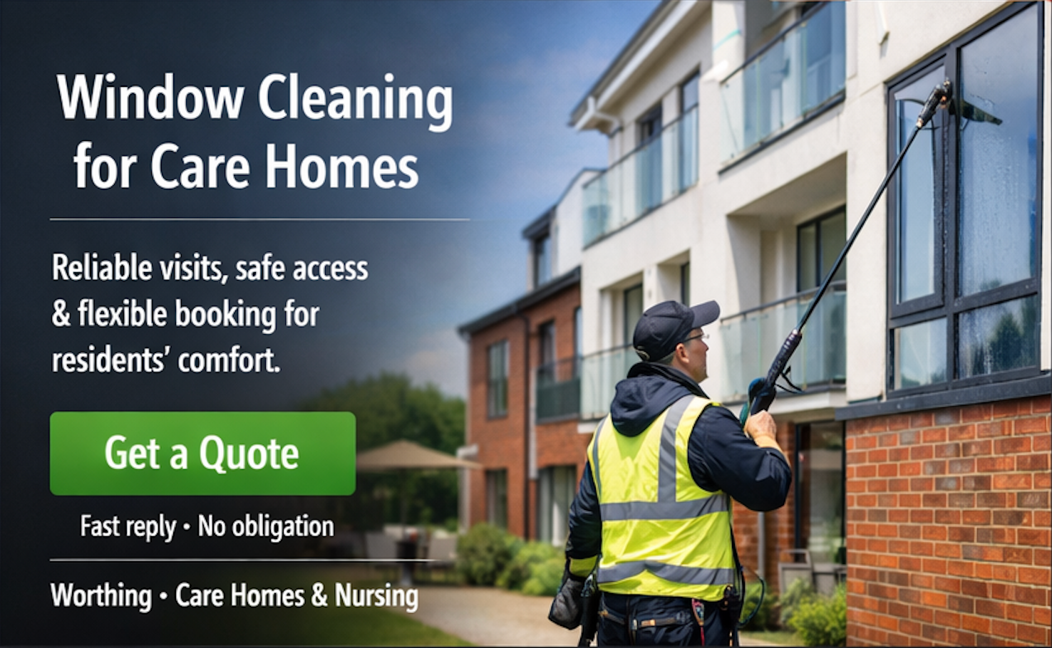 Care home window cleaning in Worthing