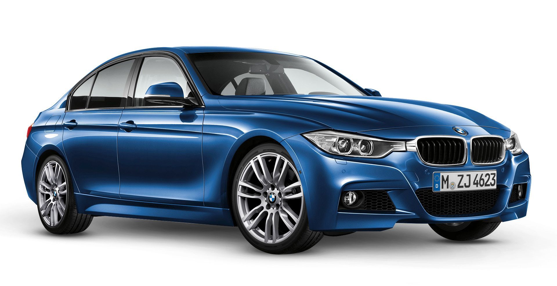 Blue BMW 3 Series displayed in the Chandlers BMW Brighton showroom where Astound provides daily cont