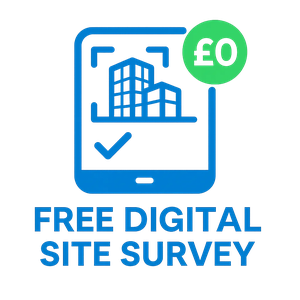 Free digital site surveys in Crawley logo in blue