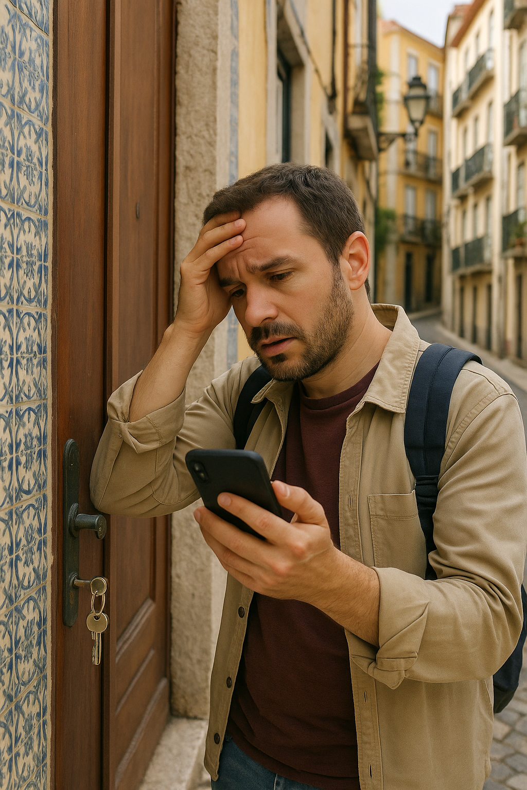 pessoa trancada fora de casa em Lisboa