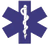 Simbolo medico della Stella della Vita viola con il Bastone di Asclepio bianco