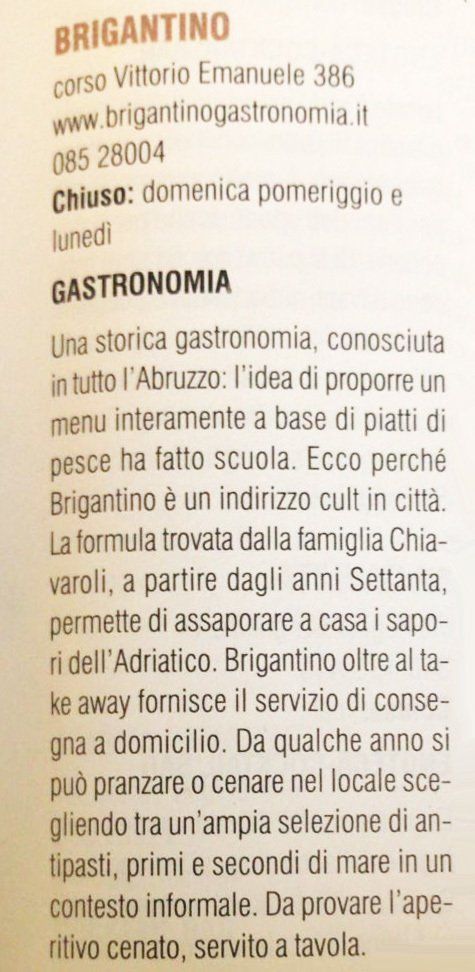 articolo sul Brigantino guida repubblica abruzzzo