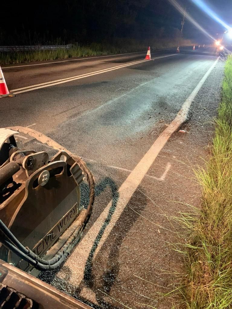 Car is Parked on the Side of the Road at Night — JP Civilworx Pty Ltd in Cessnock, NSW