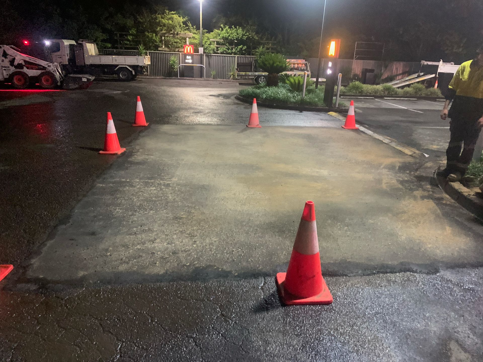 A Carpark In Construction With Cones Around It — JP Civilworx Pty Ltd in Eraring, NSW