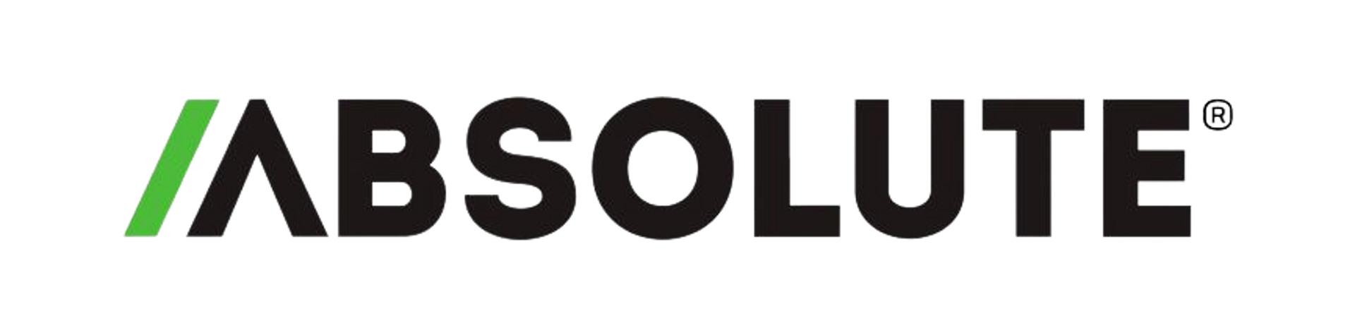 El logotipo de Absolute con texto verde y negro.