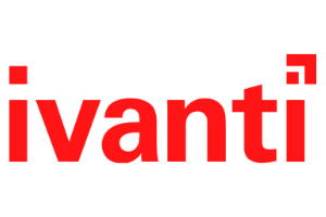Logotipo de Ivanti en color rojo y fondo blanco.