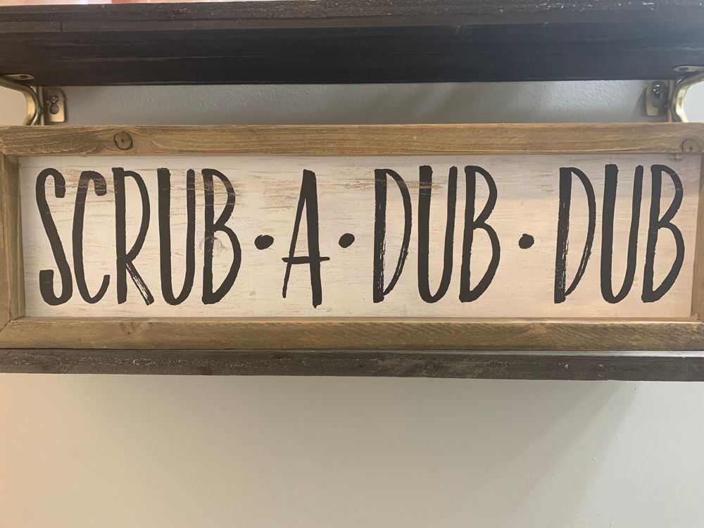 Wooden sign with 