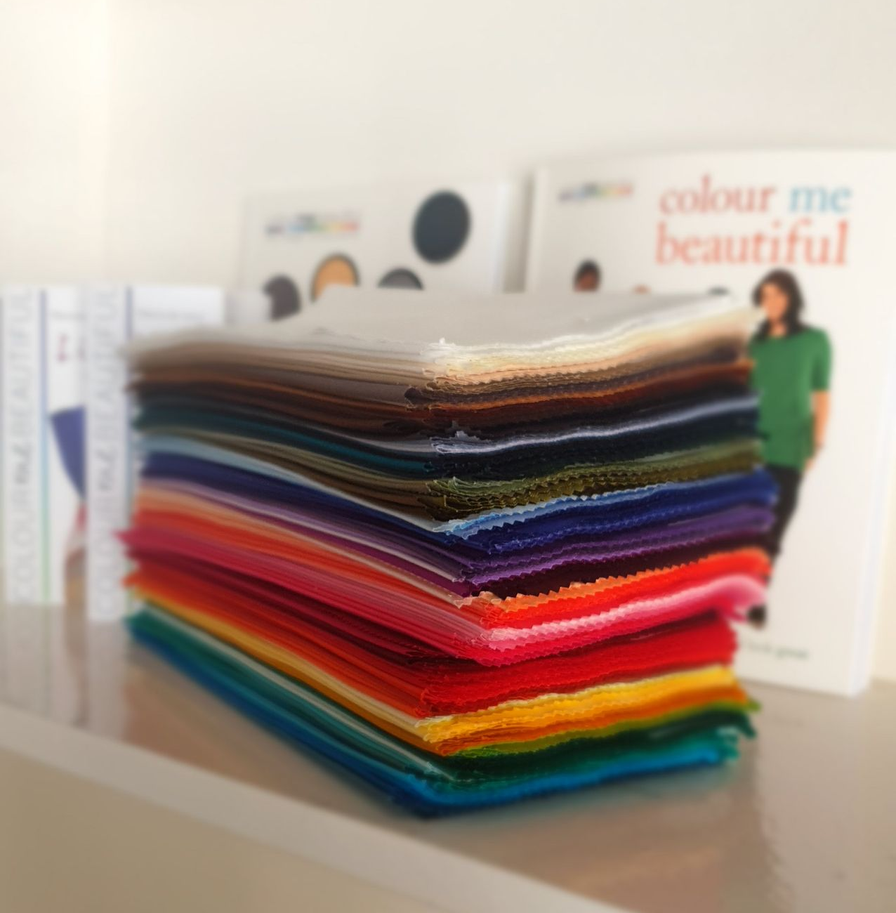 Colour drapes used in colour analysis consultation
