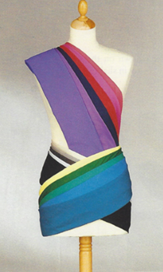 Illustration of a clear tonal colour palette displayed on a mannequin showing how colours harmonise together