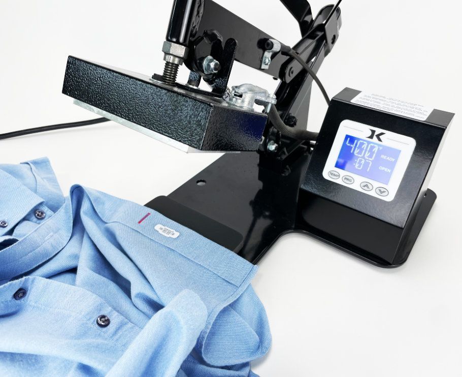 Applying Unitherm's Iron On Barcode Label with the U35 Label Press Machine