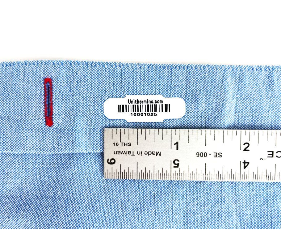 Unihterm's 1.25 inch Iron On Barcode Label