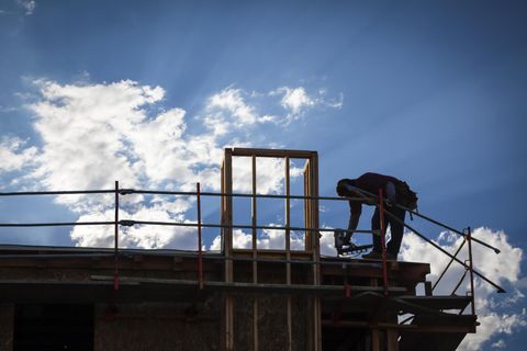 worker in the roof