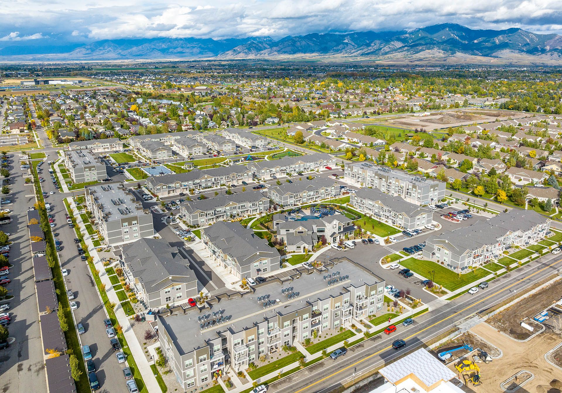 Icon Apartment Homes at Ferguson Farm aerial exterior view - Bozeman, MT