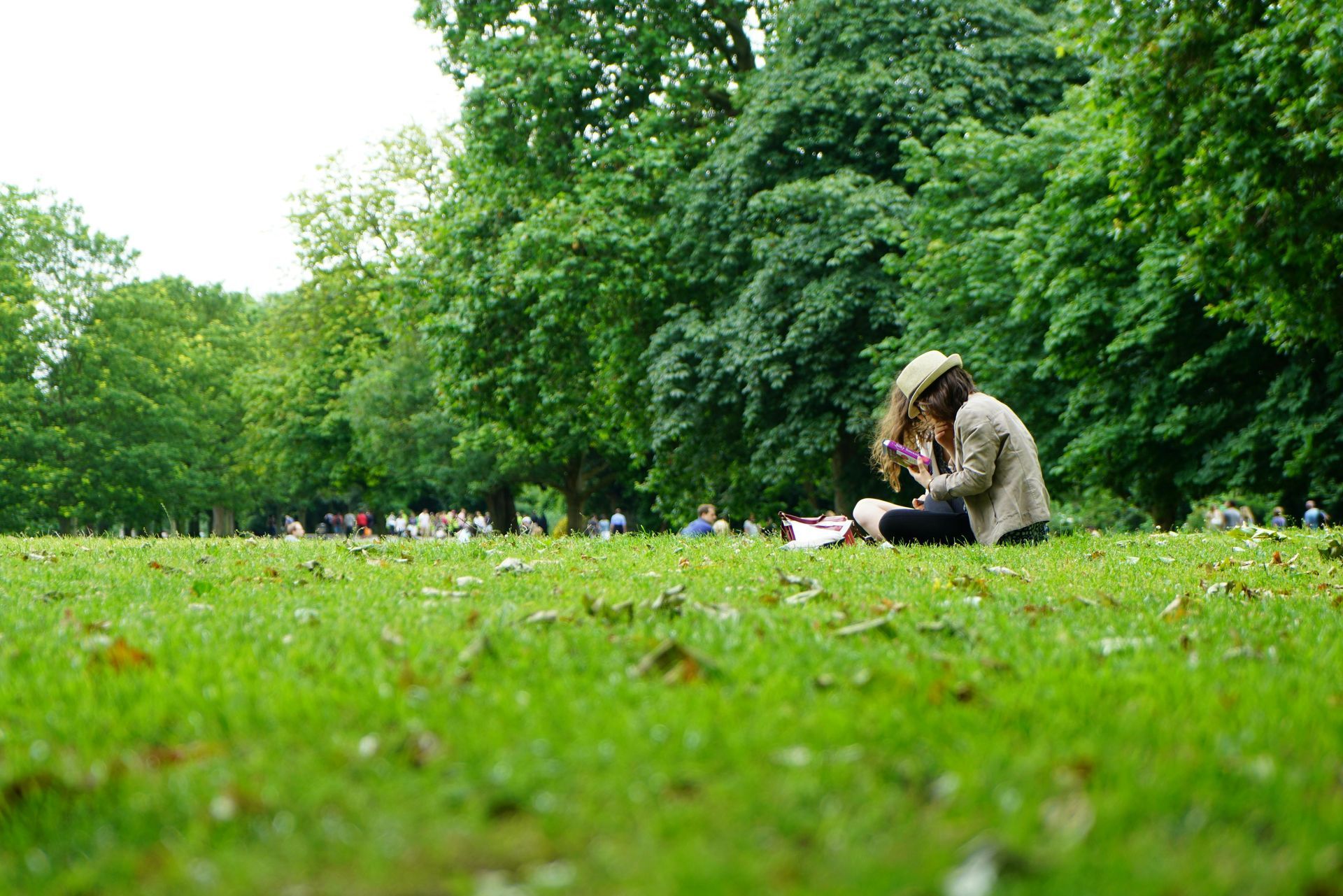 Person in grass field.