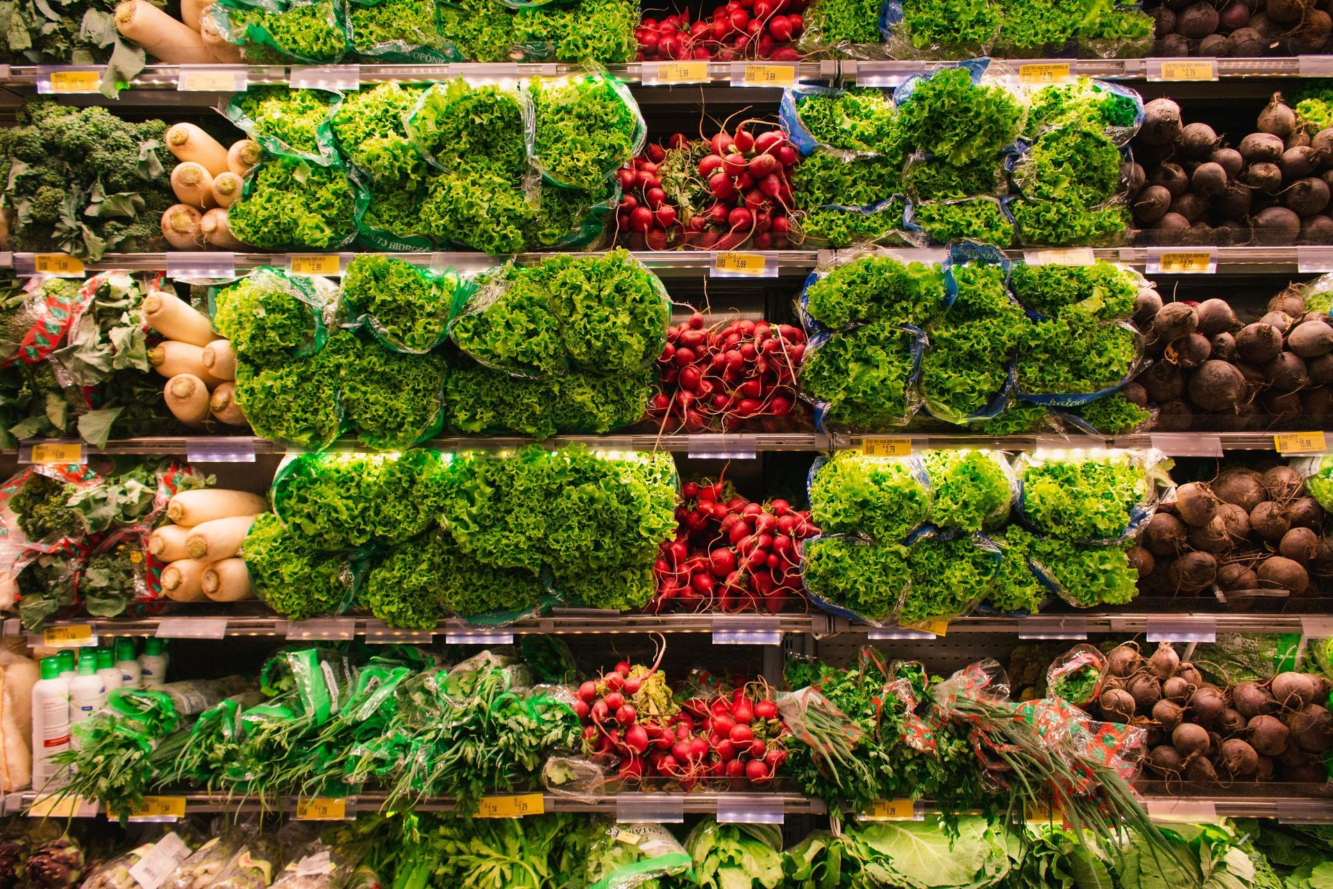 Produce aisle at grocery store.