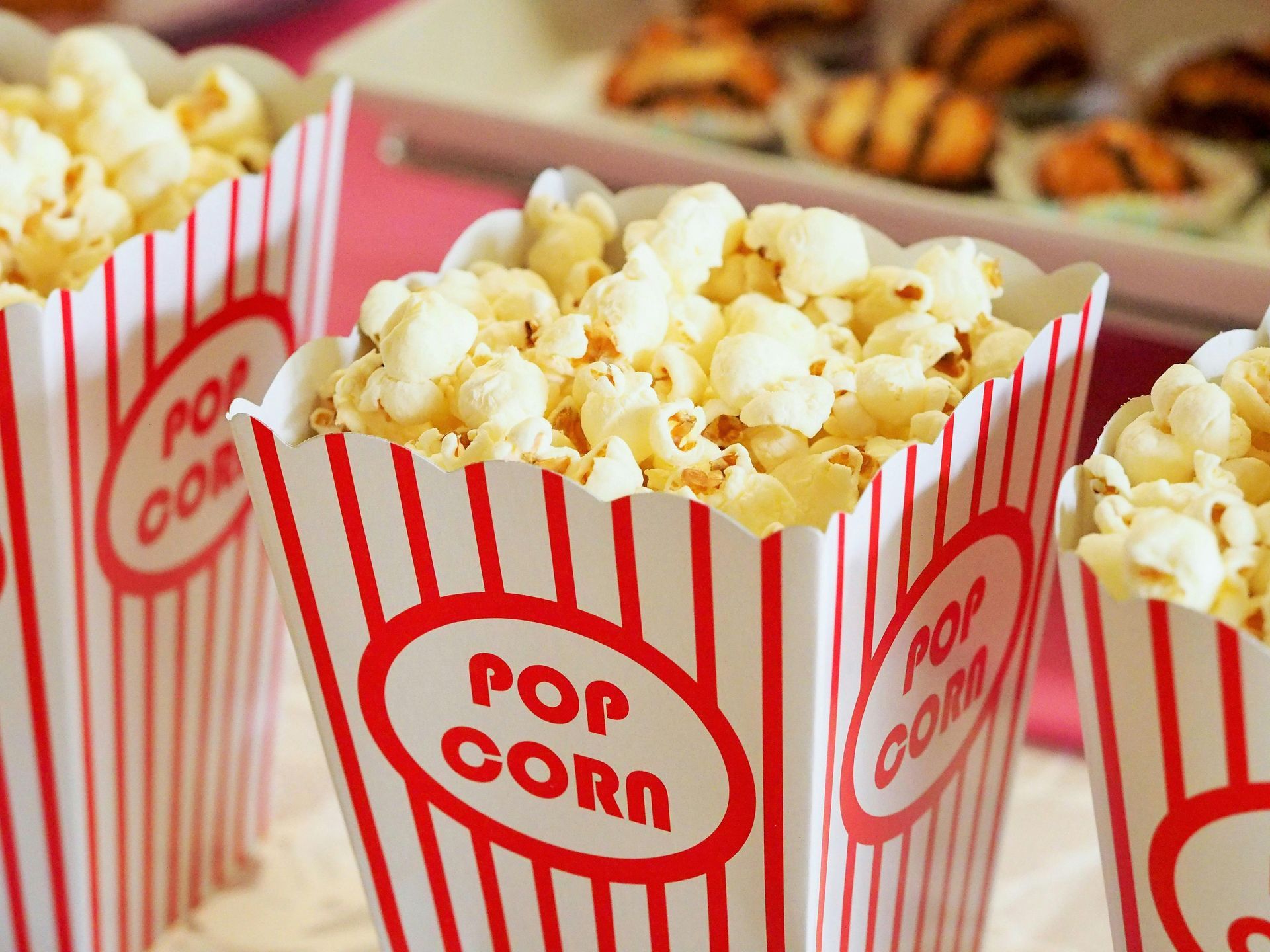 Popcorn on counter.