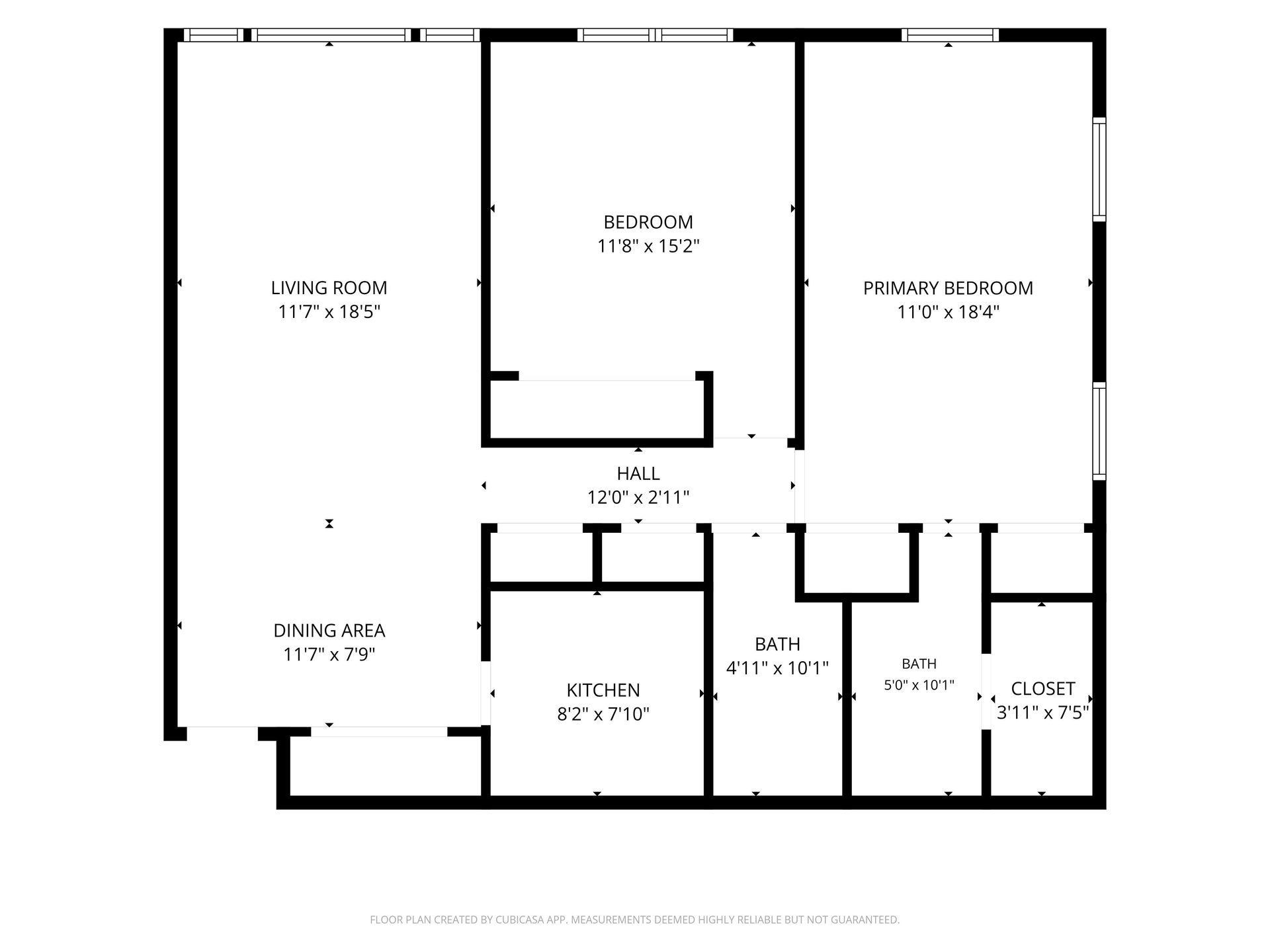 Black-and-white floor plan of a building with multiple rooms and hallways, labeled with room names.
