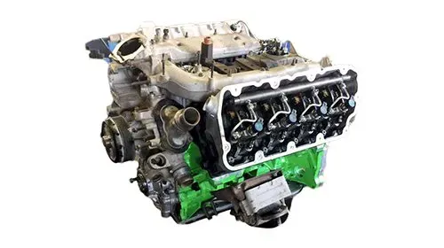 Diesel engine image showing a full engine with lifter cover removed
