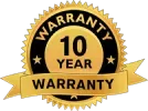 10 year gold badge with warranty