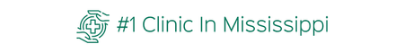 #1 Clinic in Mississippi logo with teal medical cross icon and text
