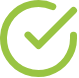 Green check mark icon inside a circle.