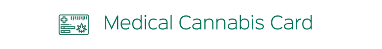 Medical Cannabis Card logo in teal text with a small card icon