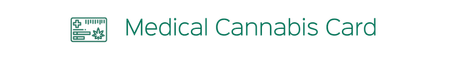 Medical Cannabis Card icon with green card and text on white background
