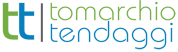 Logo di Tomarchio Tendaggi in verde e arancione con icona stilizzata «tt» minuscola