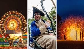 A collage of photos of Vermont festivals