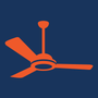 Orange electrical panel icon with lightning warning symbol on a navy background