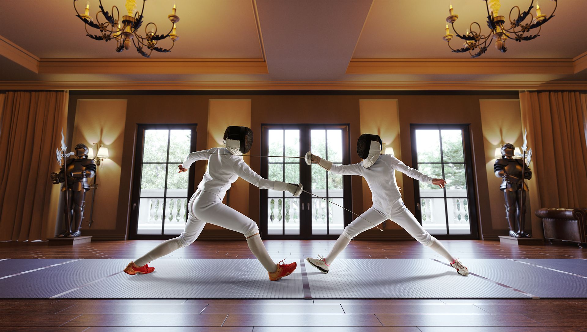 Two Fencing Athletes