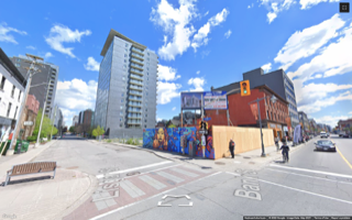 A view of a city street from google maps