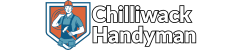 A logo featuring a worker wearing a hard hat and holding a hammer inside a shield, next to the text 