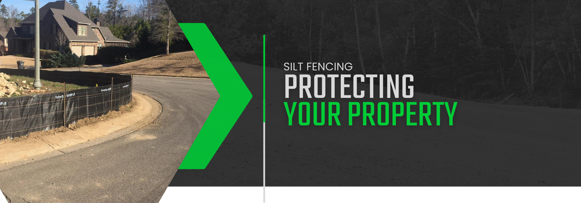 Road and house with green arrow graphic and text “Protecting Your Property”