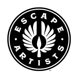 Black circular logo with