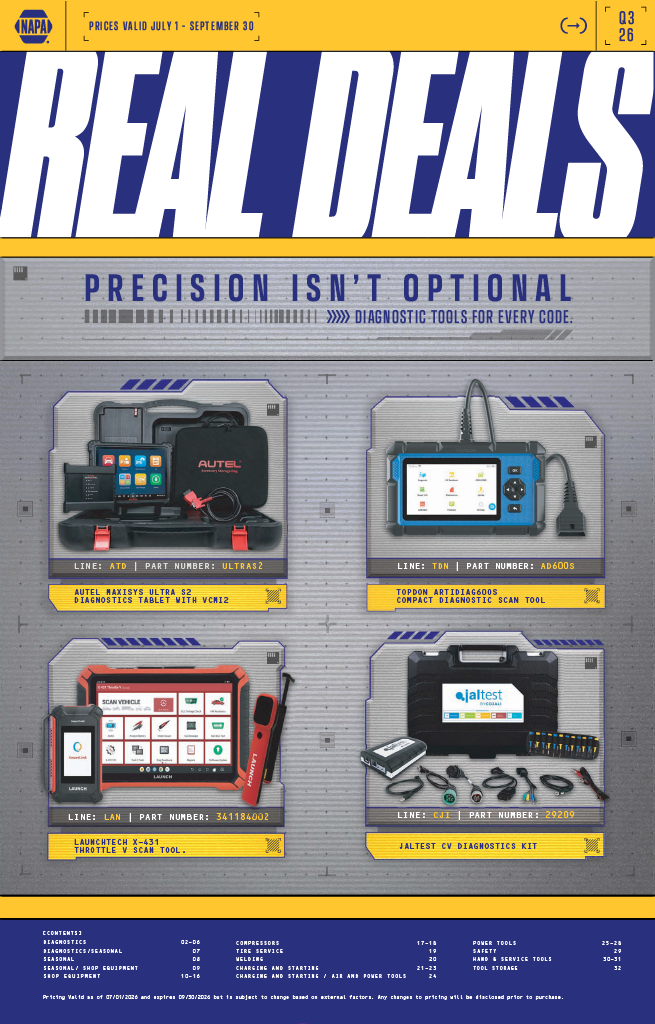 NAPA Real Deals third quarter catalog
