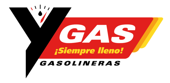 Logotipo de y gas gasolineras sobre fondo blanco