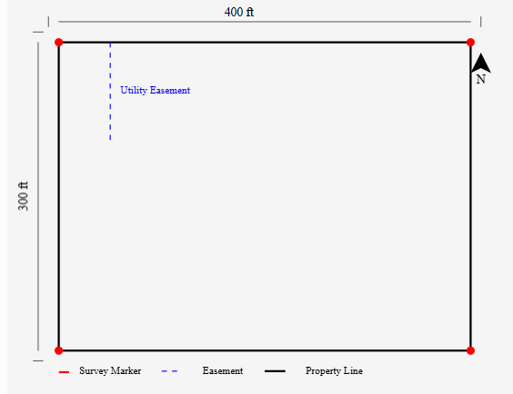 A diagram of a utility basement with measurements