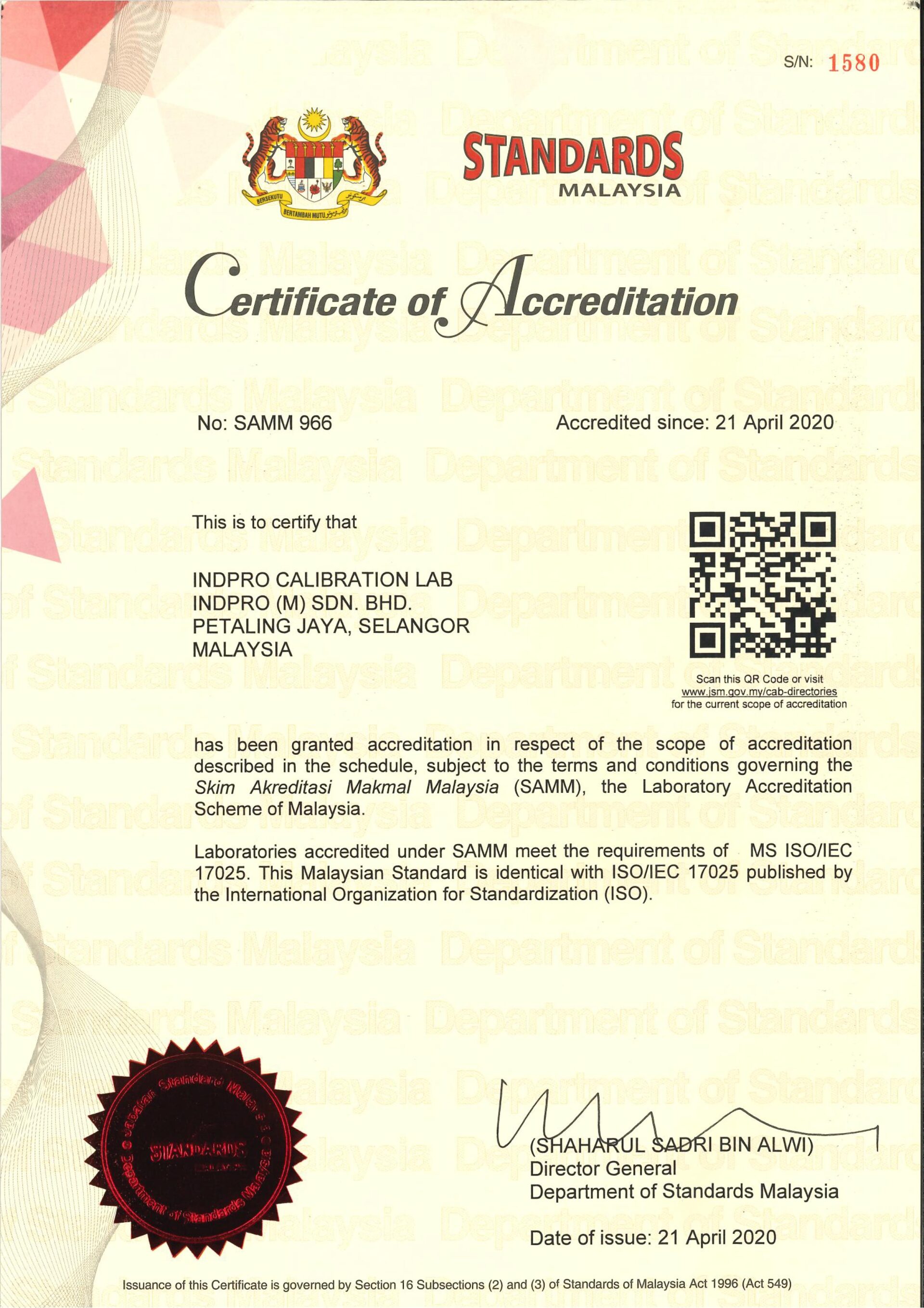 ISO Certificate Indpro (M) Sdn Bhd Industrial Tools & Equipment