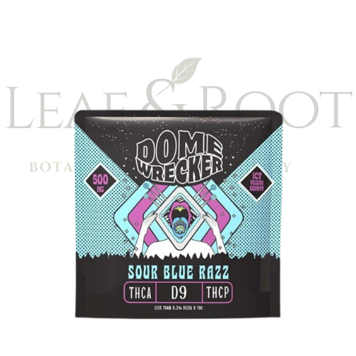 Dome Wrecker Gummies Sour Blue Razz 500mg a piece 21 Count