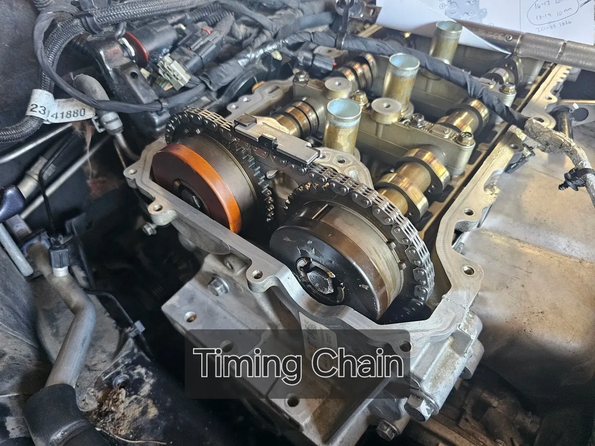 Car Engine Timing Chain Area with Exposed Gears | McCartha's Auto Service, LLC