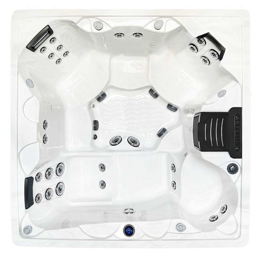 Artesian Spas Island Spas Antigua Essential 32 hot tub top view available from Hot Tub Haven in Surrey and Sussex