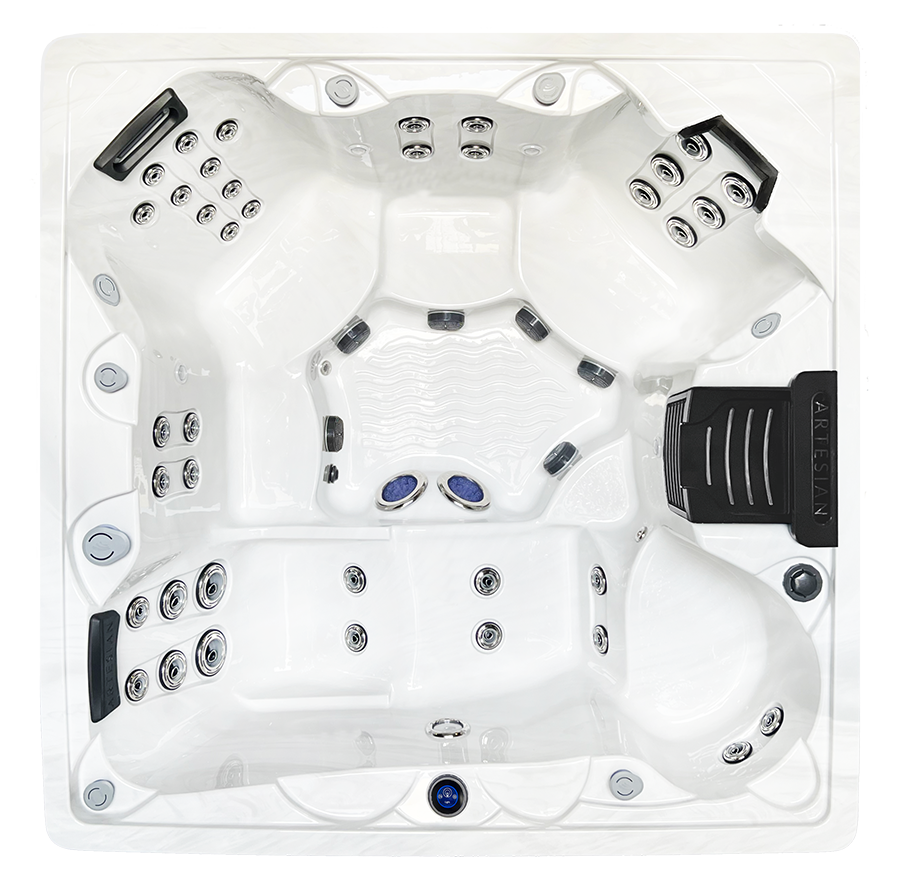 Artesian Spas Island Spas Antigua Luxury 44 hot tub top view available from Hot Tub Haven in Surrey and Sussex